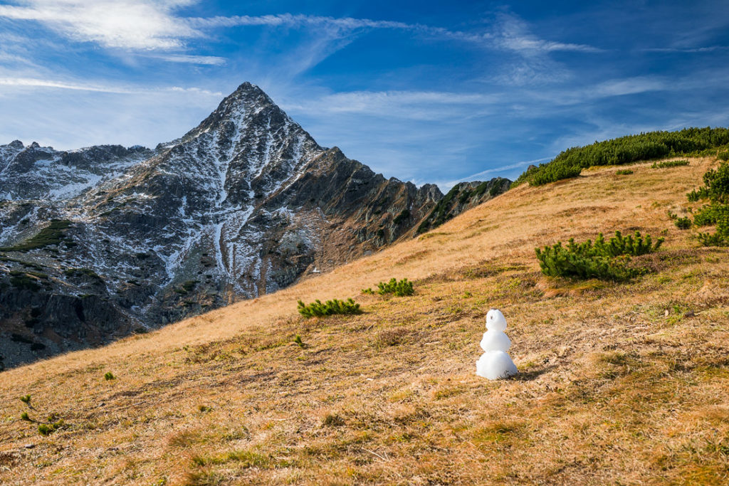 Winter in sight under the peak Jahňací štít